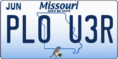MO license plate PL0U3R