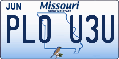 MO license plate PL0U3U