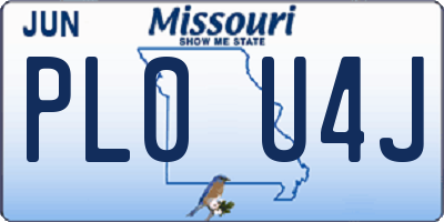 MO license plate PL0U4J