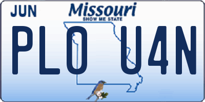 MO license plate PL0U4N