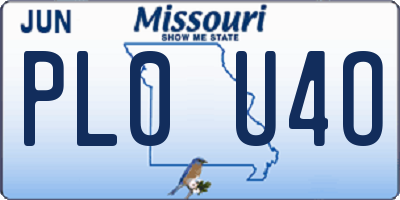 MO license plate PL0U4O