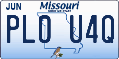 MO license plate PL0U4Q