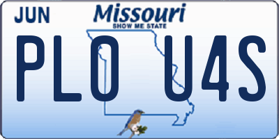 MO license plate PL0U4S