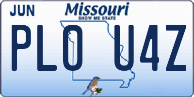 MO license plate PL0U4Z
