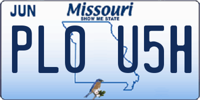 MO license plate PL0U5H