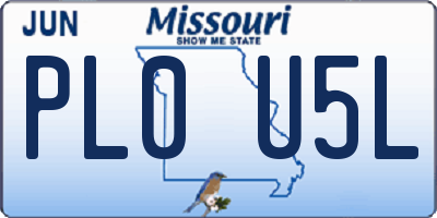 MO license plate PL0U5L