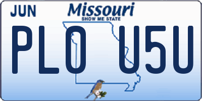 MO license plate PL0U5U