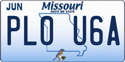 MO license plate PL0U6A