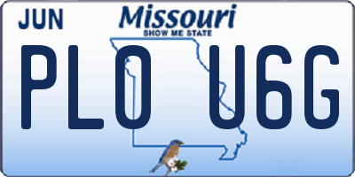 MO license plate PL0U6G