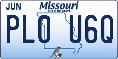 MO license plate PL0U6Q