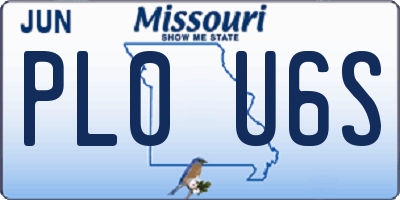 MO license plate PL0U6S