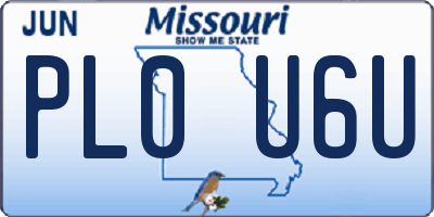 MO license plate PL0U6U