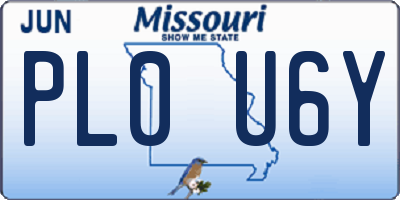 MO license plate PL0U6Y
