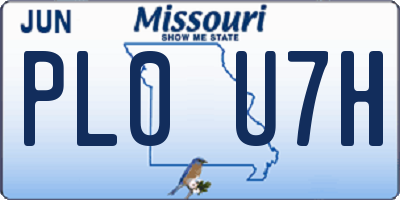MO license plate PL0U7H