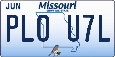 MO license plate PL0U7L
