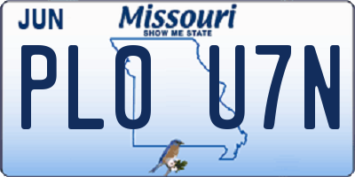 MO license plate PL0U7N