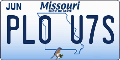 MO license plate PL0U7S
