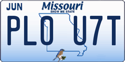 MO license plate PL0U7T