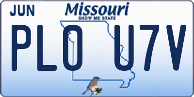MO license plate PL0U7V