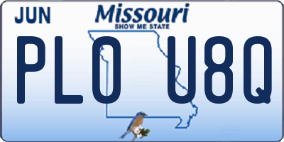 MO license plate PL0U8Q