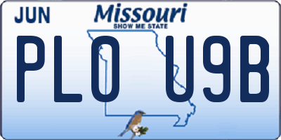 MO license plate PL0U9B