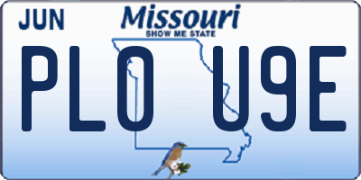 MO license plate PL0U9E