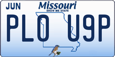 MO license plate PL0U9P