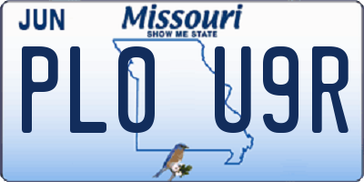 MO license plate PL0U9R