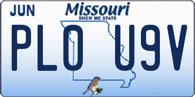 MO license plate PL0U9V