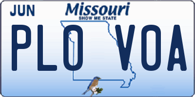 MO license plate PL0V0A