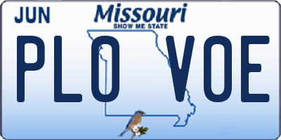 MO license plate PL0V0E