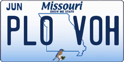 MO license plate PL0V0H