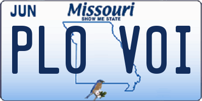MO license plate PL0V0I