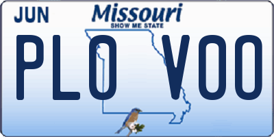 MO license plate PL0V0O