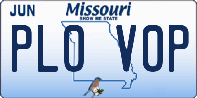 MO license plate PL0V0P