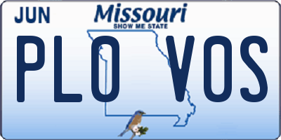 MO license plate PL0V0S