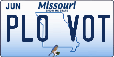 MO license plate PL0V0T