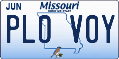 MO license plate PL0V0Y