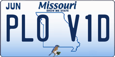 MO license plate PL0V1D