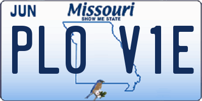 MO license plate PL0V1E