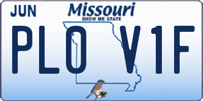 MO license plate PL0V1F