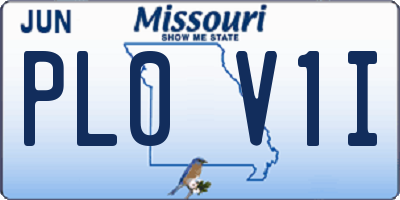 MO license plate PL0V1I