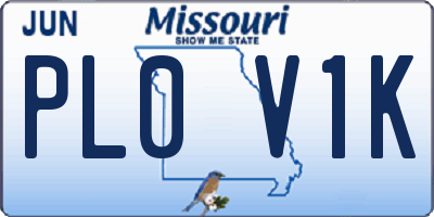 MO license plate PL0V1K