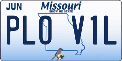 MO license plate PL0V1L