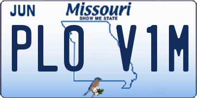MO license plate PL0V1M