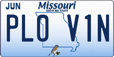 MO license plate PL0V1N