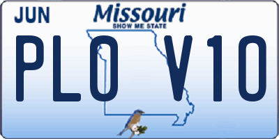 MO license plate PL0V1O
