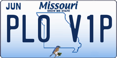 MO license plate PL0V1P