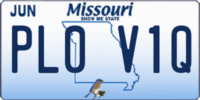 MO license plate PL0V1Q