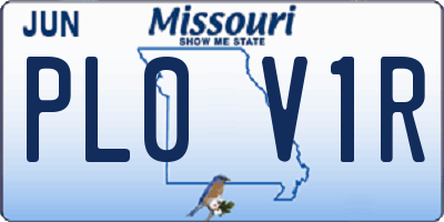 MO license plate PL0V1R